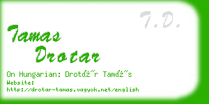 tamas drotar business card